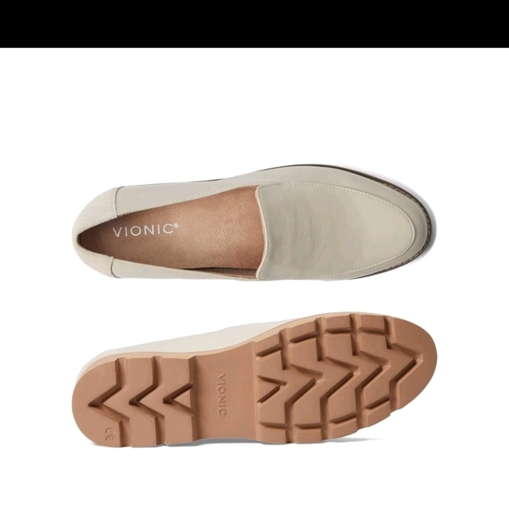 Vionic Women’s Kensley Slip-On Patent Loafers Casual Shoes - Cream - Picture 3 of 7